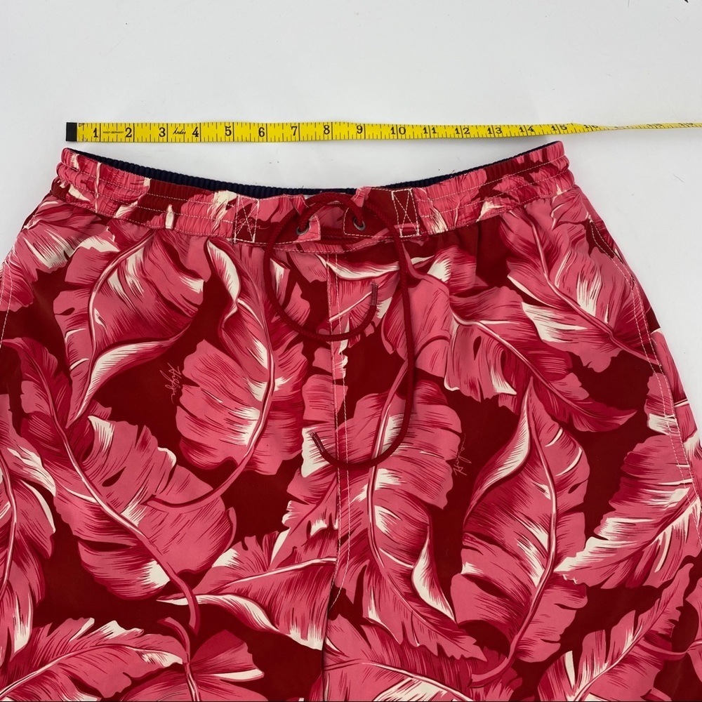 Tommy Hilfiger Vibrant Red Tropical Island Board Shorts Sz 30 Sz Medium #A9 - Picture 7 of 8